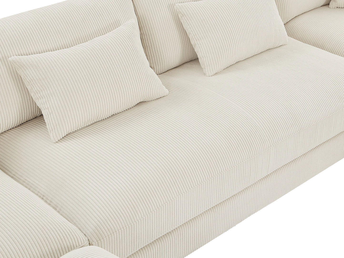 Canapé Japandi Panoramique Velours Beige - Sperone