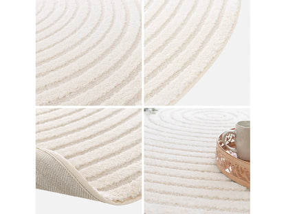 Tapis Rond Japandi Cercles Relief - Cercles