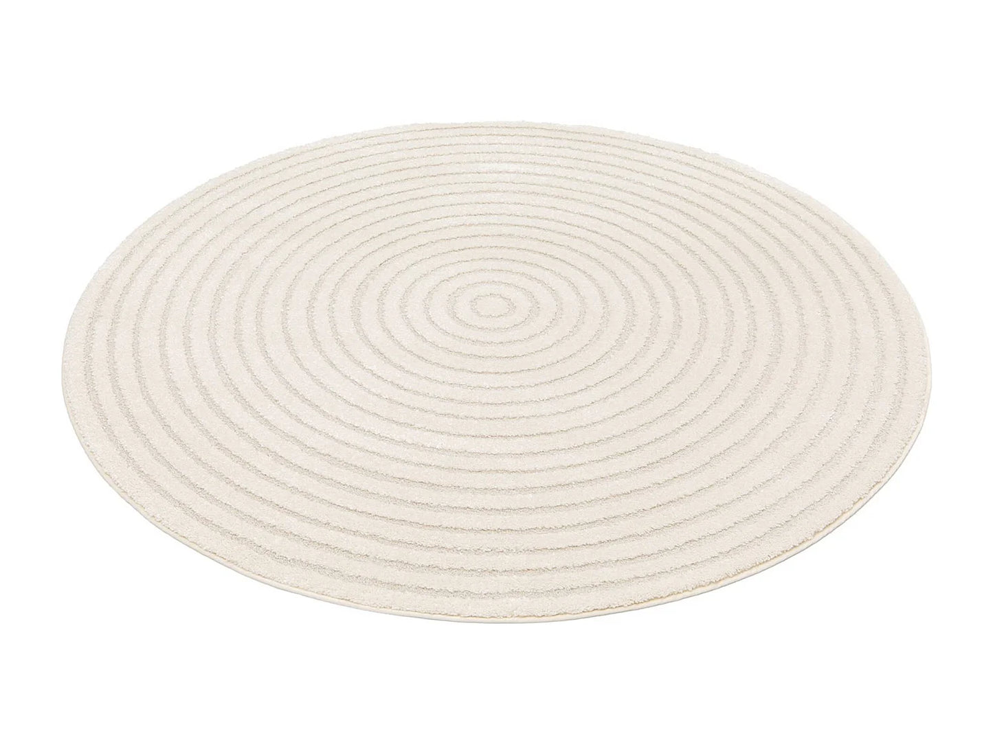 Tapis Rond Japandi Cercles Relief - Cercles