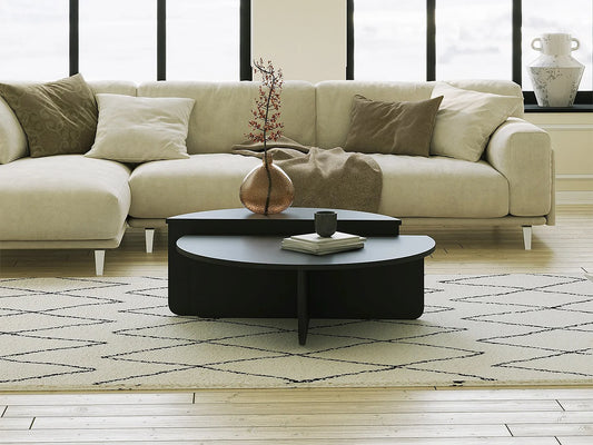 Table Basse Japandi Gigogne Noire - Aloeva