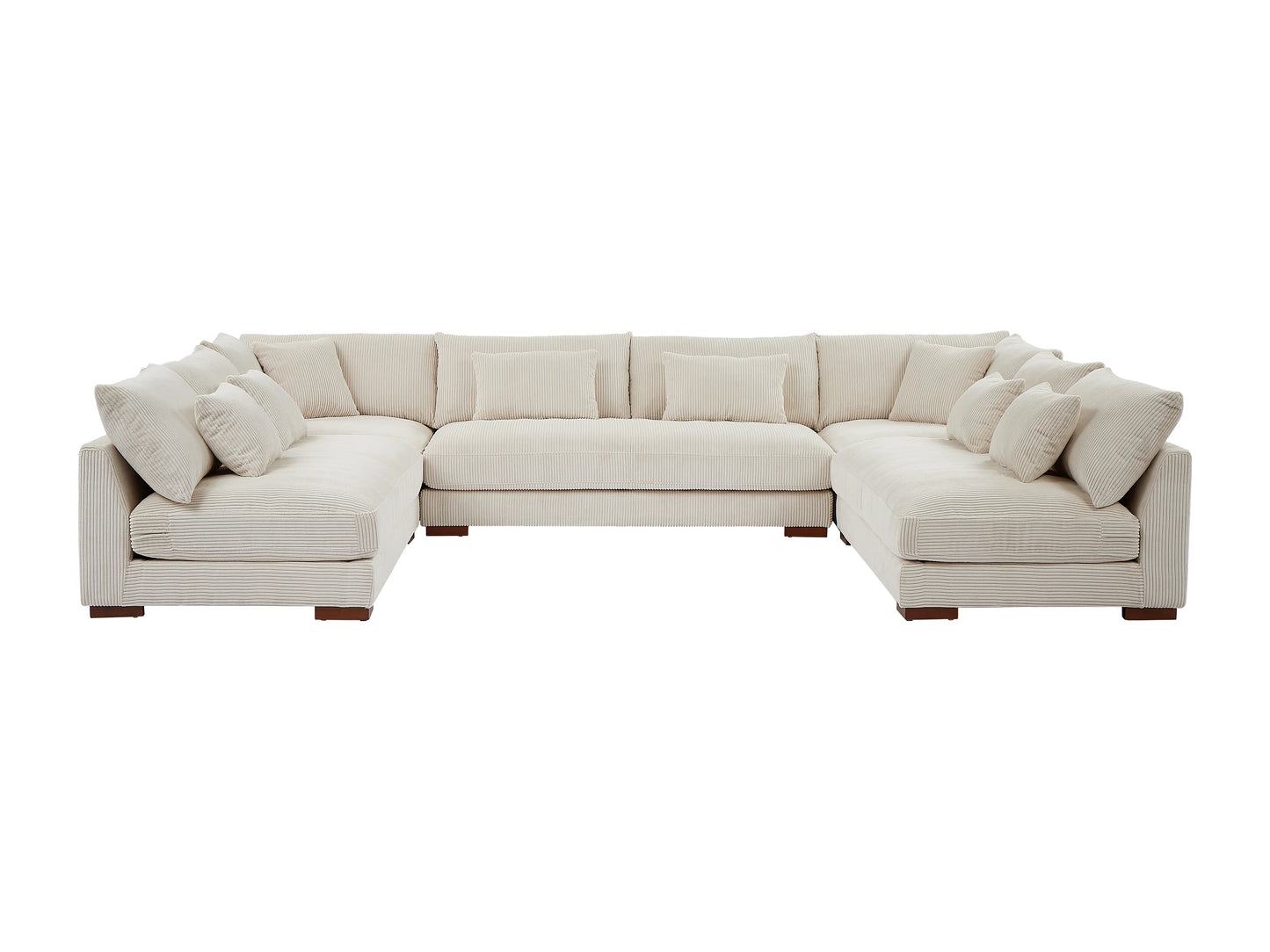 Canapé Japandi Panoramique Velours Beige - Sperone