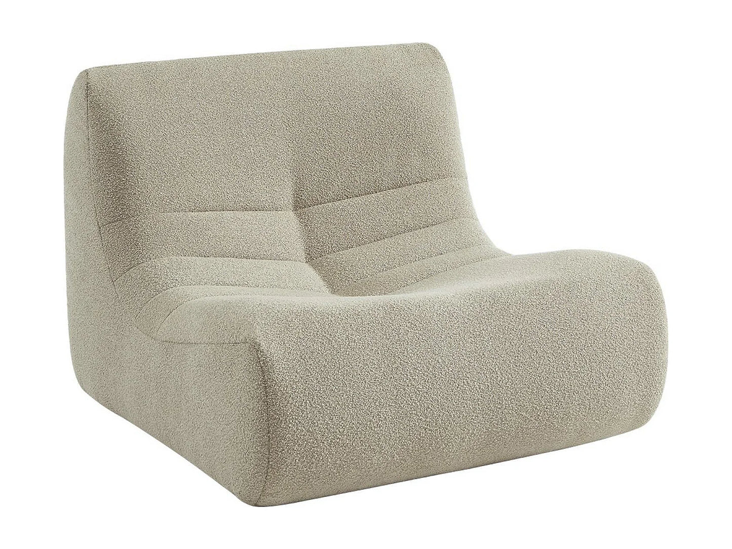 Fauteuil Japandi Chauffeuse Bouclette Texturé - 1 Place