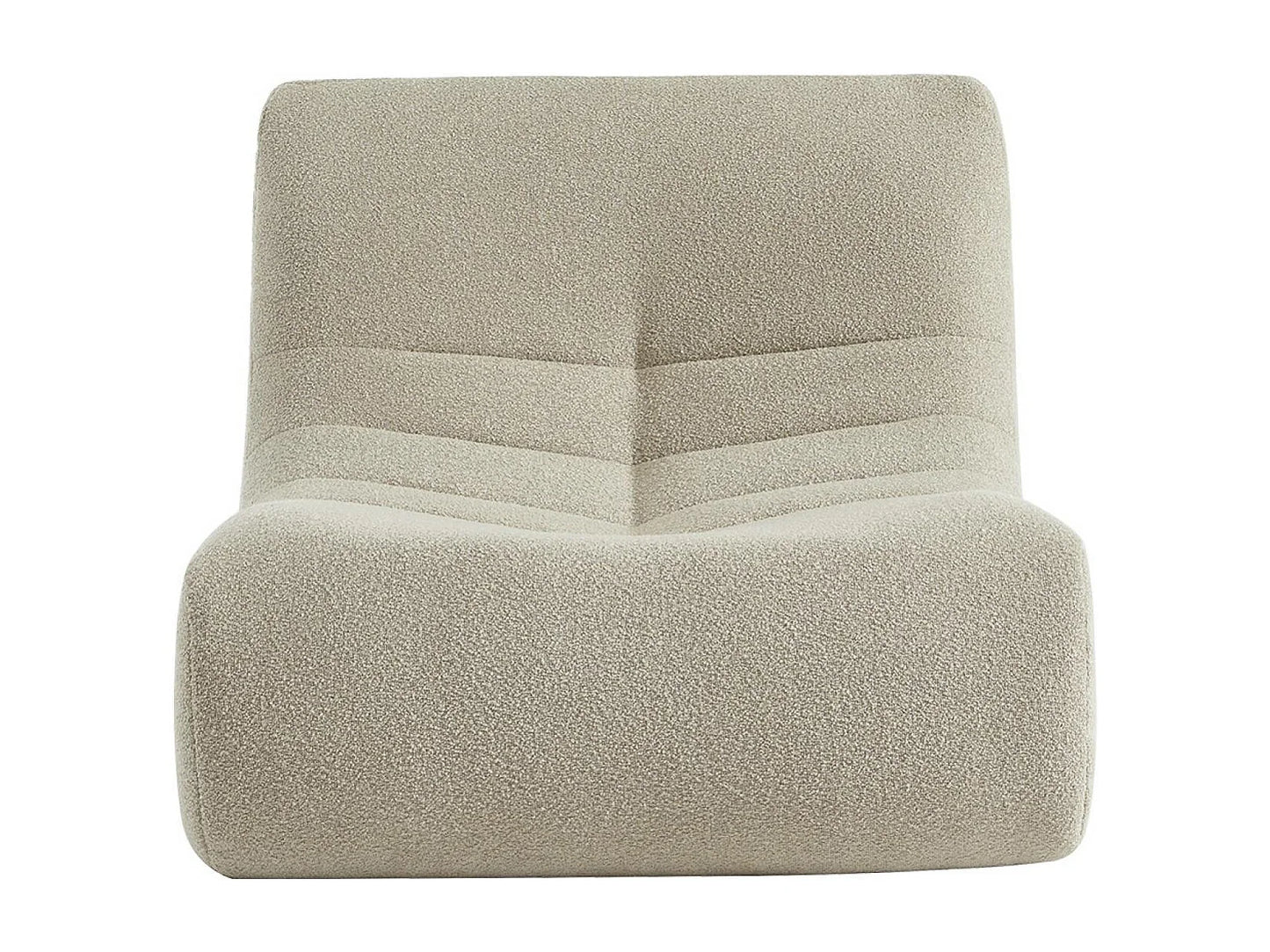Fauteuil Japandi Chauffeuse Bouclette Texturé - 1 Place