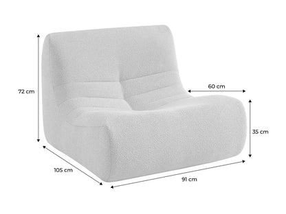 Fauteuil Japandi Chauffeuse Bouclette Texturé - 1 Place