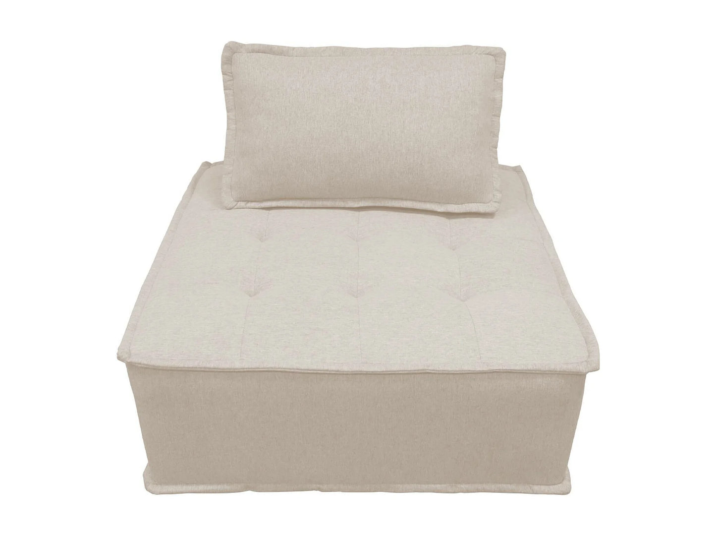 Fauteuil Japandi Chauffeuse Capitonnée Crème - Modulable