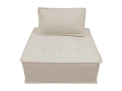 Fauteuil Japandi Chauffeuse Capitonnée Crème - Modulable