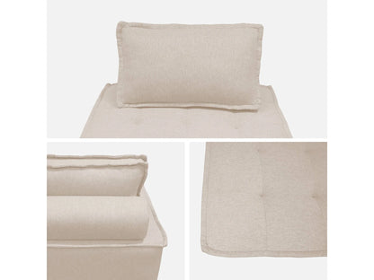Fauteuil Japandi Chauffeuse Capitonnée Crème - Modulable