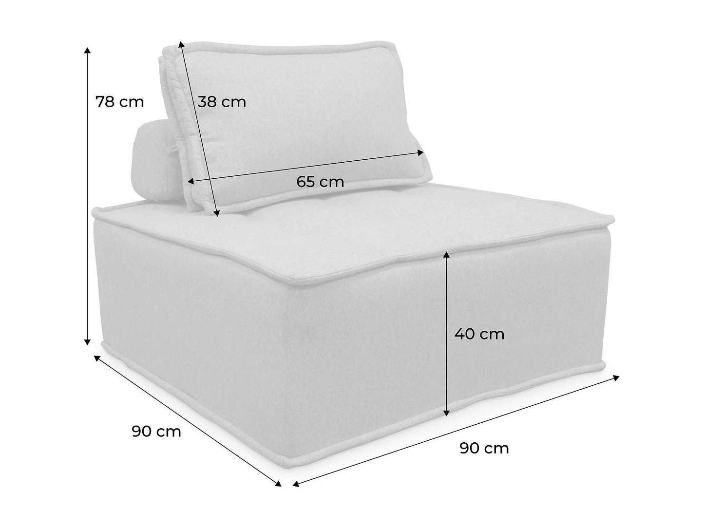 Fauteuil Japandi Chauffeuse Capitonnée Crème - Modulable