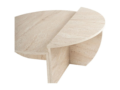 Lot de 2 Tables Basses Japandi Effet Travertin - Aloeva