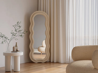 Miroir Psyché Japandi Velours Beige - Linoa