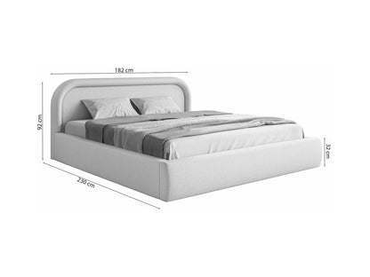 Lit Coffre Japandi avec tête de lit 160x200 Taupe – Ruvi