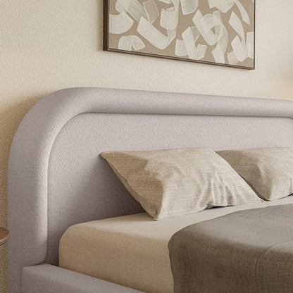 Lit Coffre Japandi avec tête de lit 160x200 Taupe – Ruvi