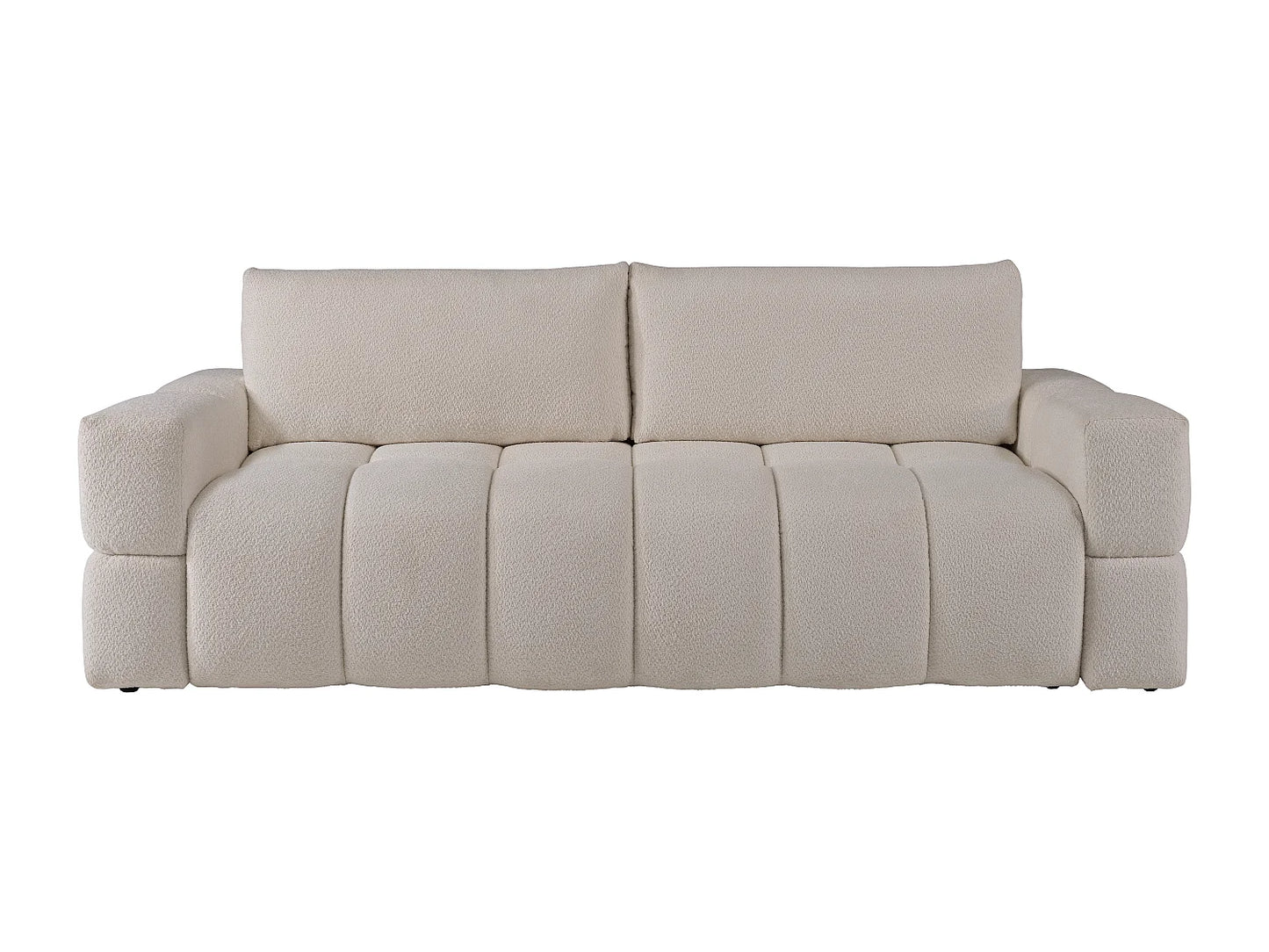 Canapé Japandi Convertible Bouclette Beige 3 Places - Issoro
