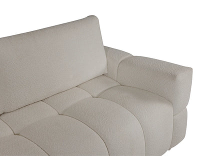 Canapé Japandi Convertible Bouclette Beige 3 Places - Issoro