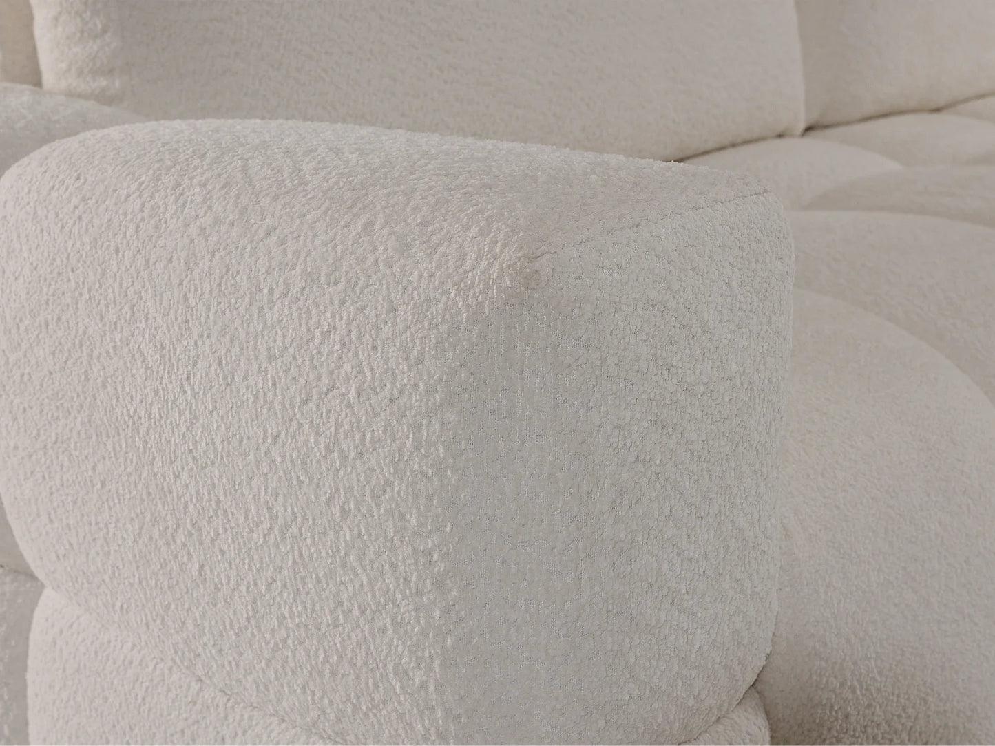 Canapé Japandi Convertible Bouclette Beige 3 Places - Issoro II