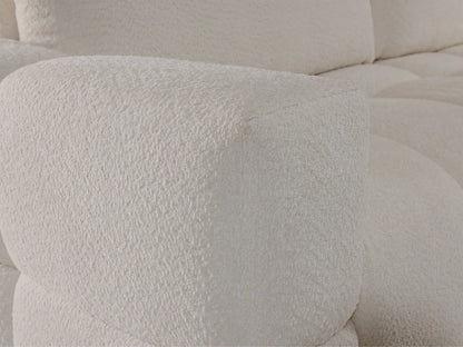 Canapé Japandi Convertible Bouclette Beige 3 Places - Issoro