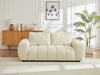 Canapé Japandi Tissu Beige 3 Places - Berenia
