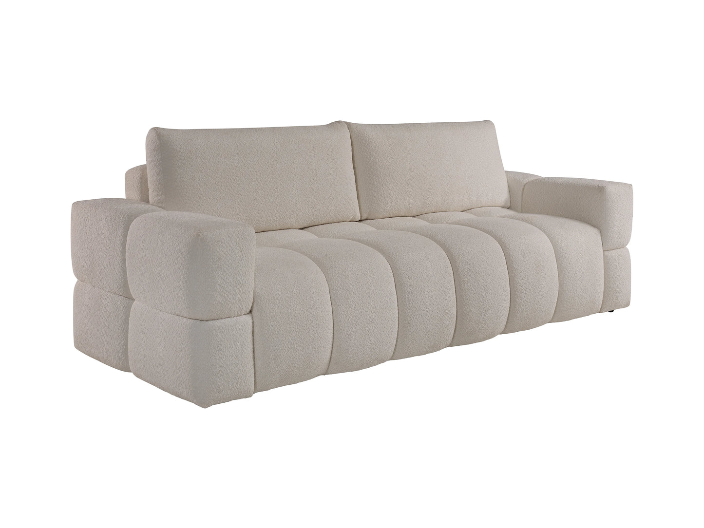 Canapé Japandi Convertible Bouclette Beige 3 Places - Issoro II