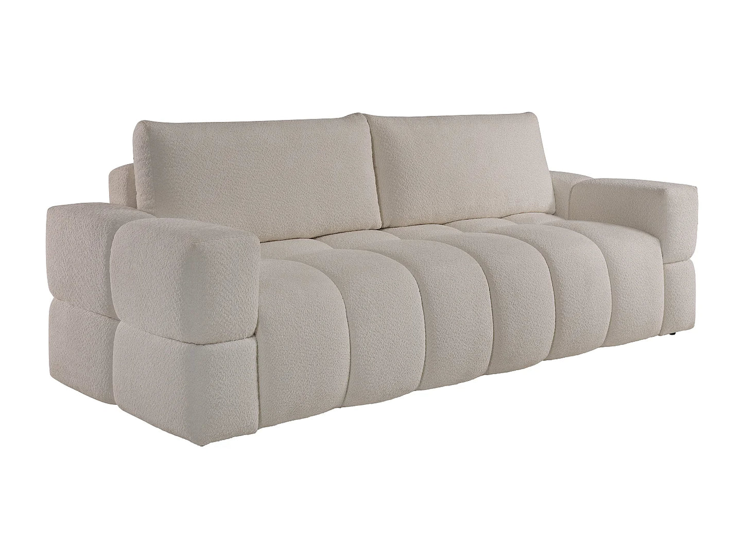 Canapé Japandi Convertible Bouclette Beige 3 Places - Issoro