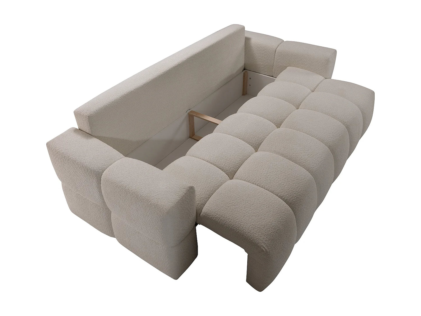 Canapé Japandi Convertible Bouclette Beige 3 Places - Issoro