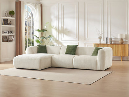 Canapé Japandi d'Angle Tissu Beige - Tancavo