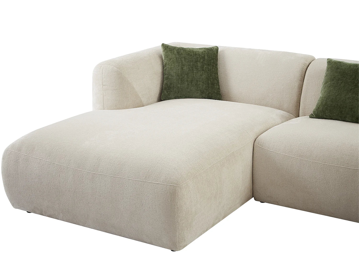 Canapé Japandi d'Angle Tissu Beige - Tancavo