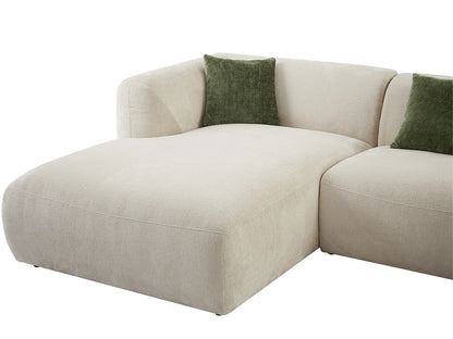 Canapé Japandi d'Angle Tissu Beige - Tancavo
