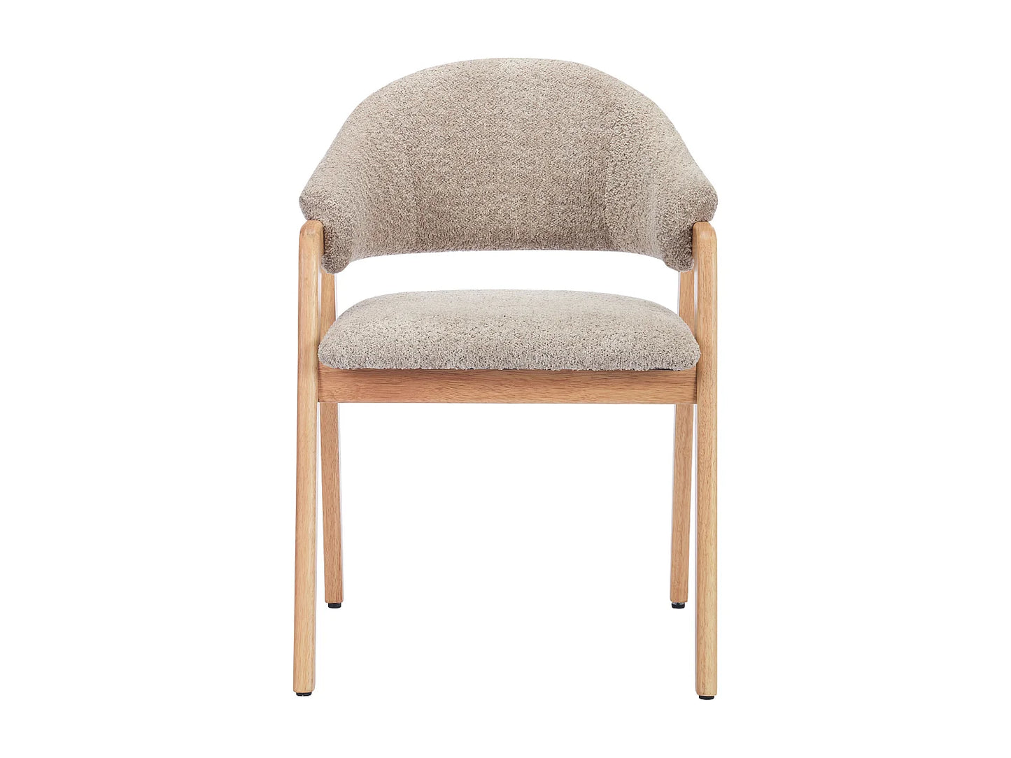 Duo Chaises Accoudoirs Japandi Bouclette Taupe - Soluna