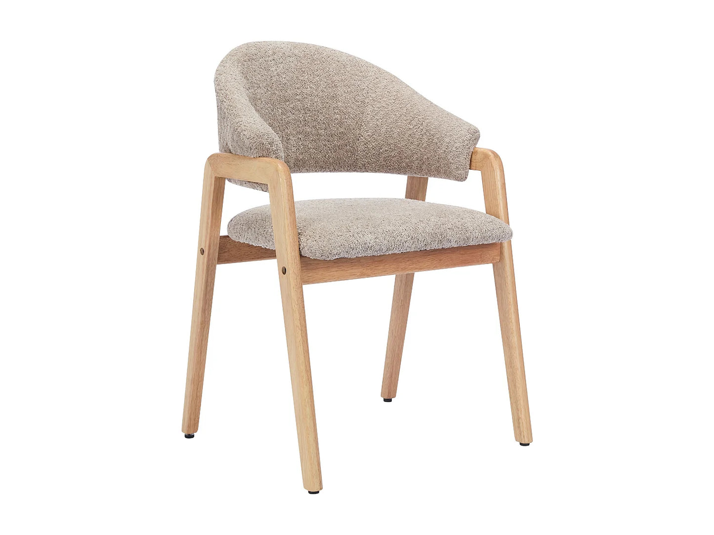 Duo Chaises Accoudoirs Japandi Bouclette Taupe - Soluna