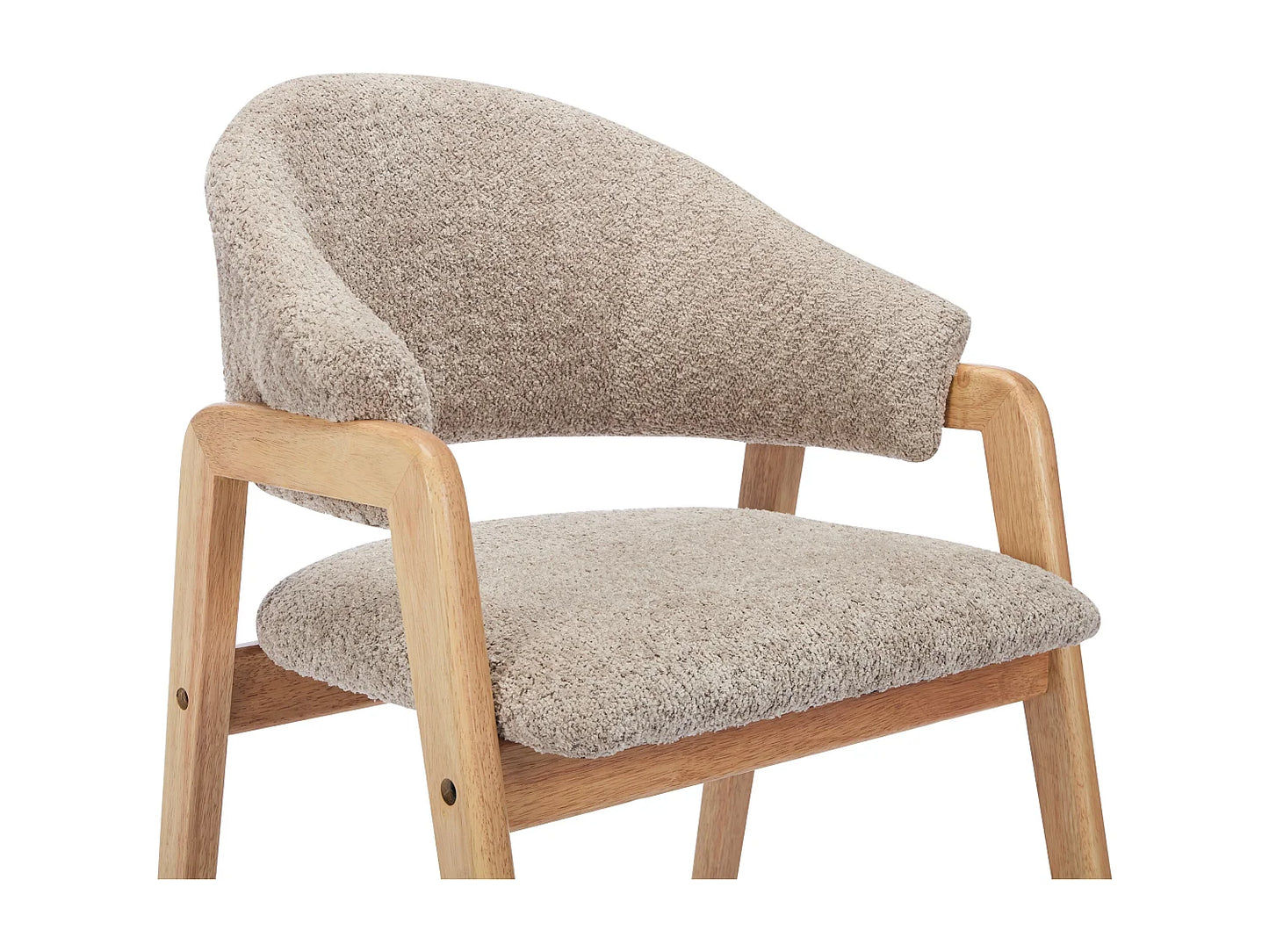 Duo Chaises Accoudoirs Japandi Bouclette Taupe - Soluna