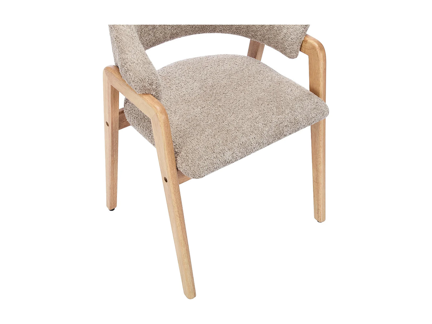 Duo Chaises Accoudoirs Japandi Bouclette Taupe - Soluna