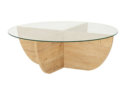 Table Basse Japandi Verre et Bois Clair - Aysun
