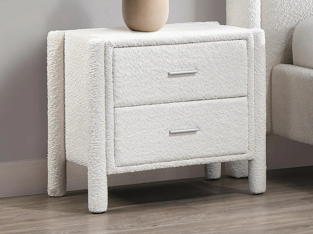 Duo Chevets Japandi Bouclette Blanc - Conomo