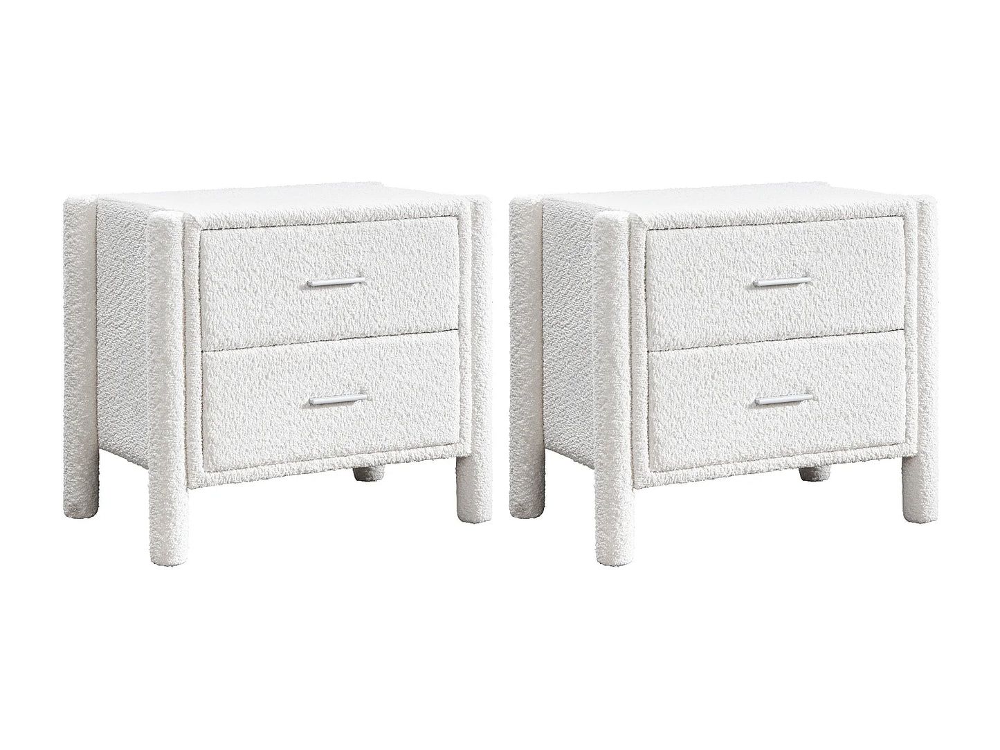 Duo Chevets Japandi Bouclette Blanc - Conomo