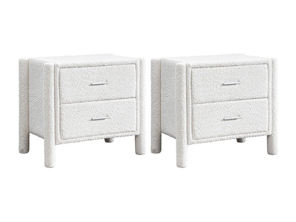 Duo Chevets Japandi Bouclette Blanc - Conomo