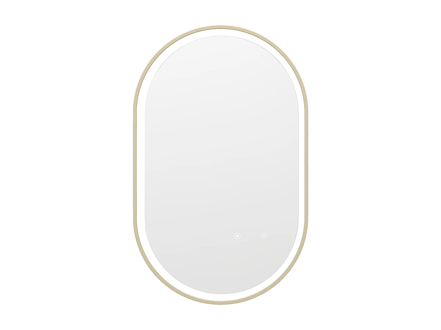 Miroir Ovale Japandi Contour Doré Lumineux - Alarico
