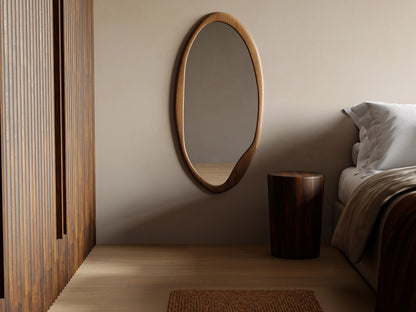 Miroir Ovale Japandi Hévéa Naturel - Fujian