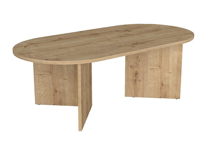 Table Basse Japandi Ovale Bois Mélaminé - Topania