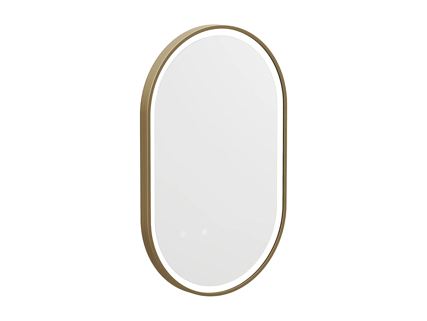 Miroir Ovale Japandi Contour Doré Lumineux - Alarico
