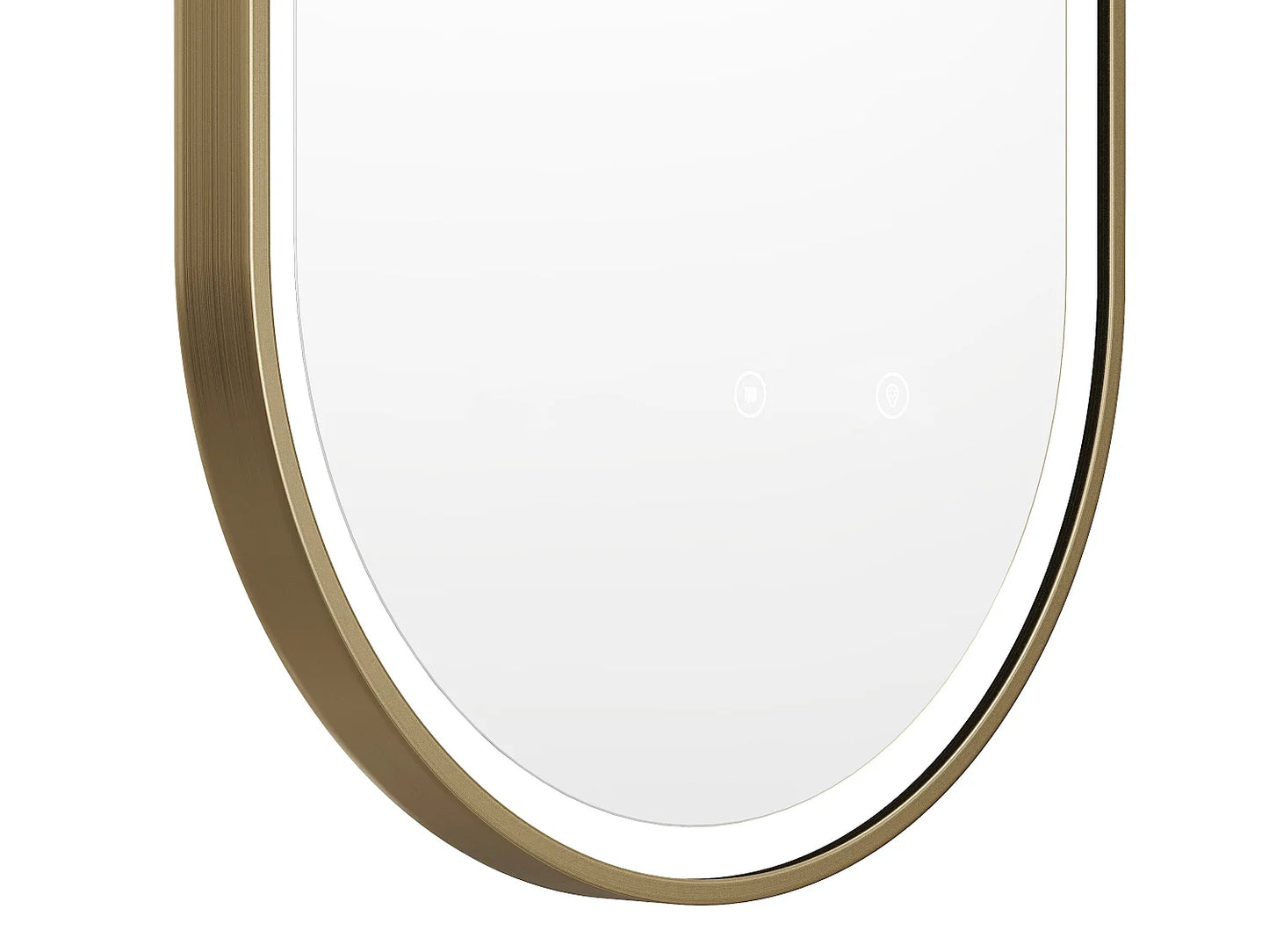 Miroir Ovale Japandi Contour Doré Lumineux - Alarico