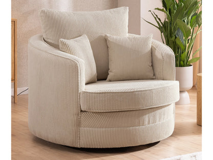 Fauteuil Japandi Love Seat Côtelé Beige - Ted