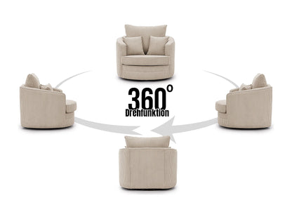 Fauteuil Japandi Love Seat Côtelé Beige - Ted