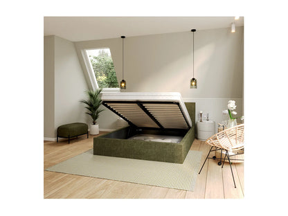 Lit Coffre Japandi Sommier Inclus Vert - Tulsa