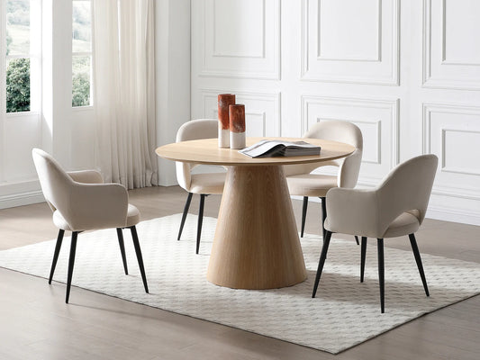 Table Chêne Japandi Ronde Naturel Clair - Antaliza