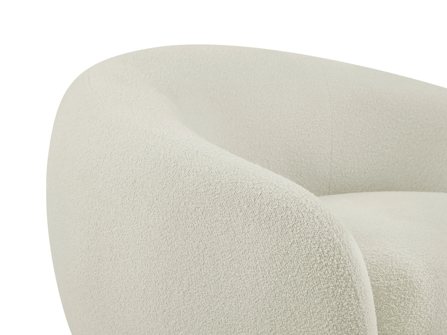 Fauteuil Japandi Bouclette Blanc Ivoire - Bovana