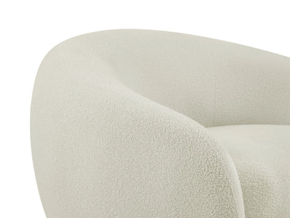 Fauteuil Japandi Bouclette Blanc Ivoire - Bovana