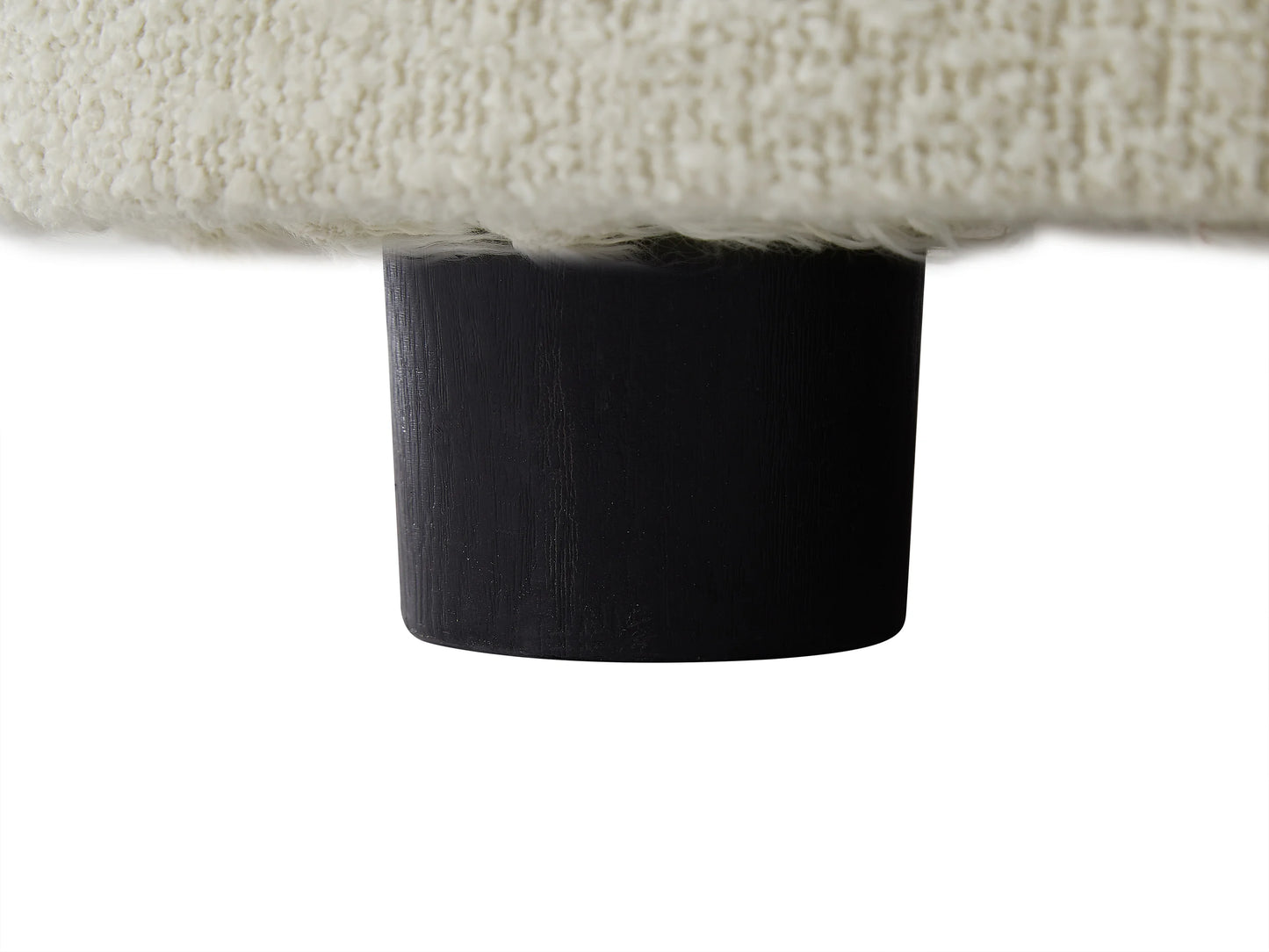 Fauteuil Japandi Bouclette Blanc Ivoire - Bovana