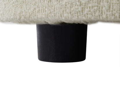 Fauteuil Japandi Bouclette Blanc Ivoire - Bovana