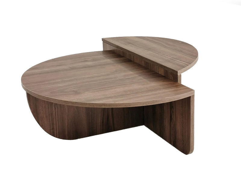 Lot de 2 Tables Basses Japandi Bois Foncé - Aloeva II