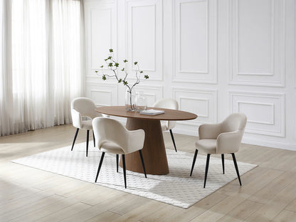 Table Noyer Japandi Six Personnes Naturel Foncé - Antelada